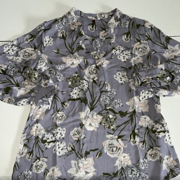 KUT from the Kloth Blue Floral Half Button Blouse Top - size Small - Picture 1 of 1